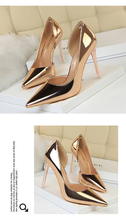 Stylish Metal Heel Pointed Toe Stilettos