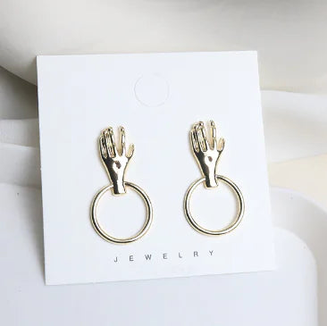 Palm and Hoop Earrings