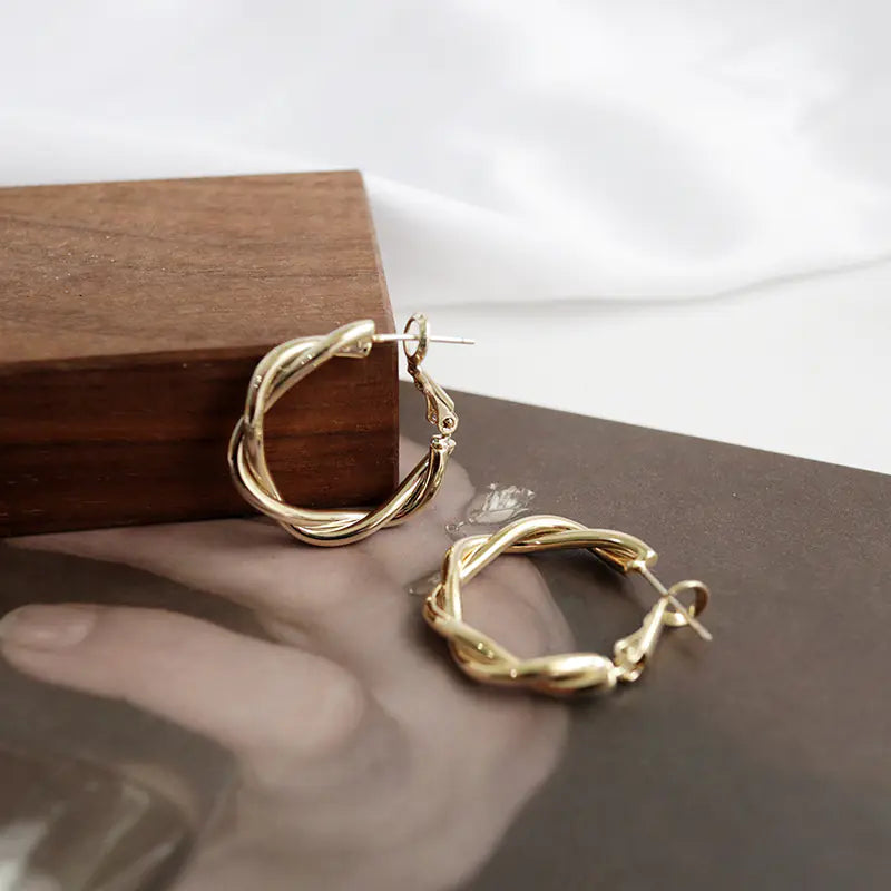 French Style Gold Hoop Earrings