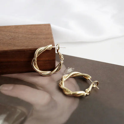 French Style Gold Hoop Earrings