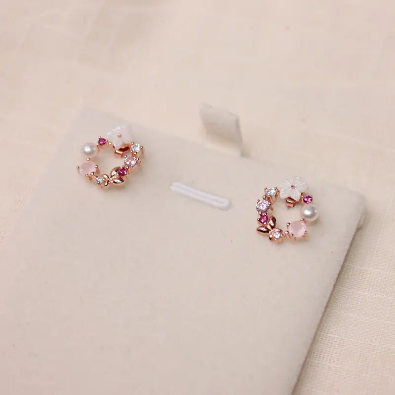 Floral Wreath Stud Earrings
