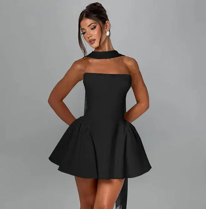Sexy Tube Top Dress With Back Zipper