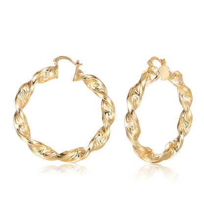 Minimalist Textured Gold Hoops