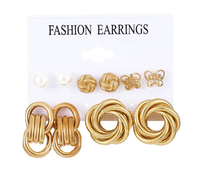 Korean Style Tassel Earrings Set (6 Pairs)