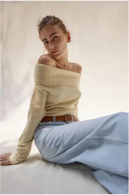 Off-Shoulder Lapel Top