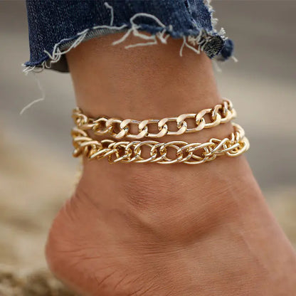 Vintage Punk Gold Chain Anklet
