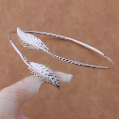 Leaf and Feather Open Bangles