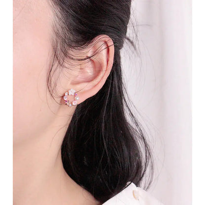 Floral Wreath Stud Earrings