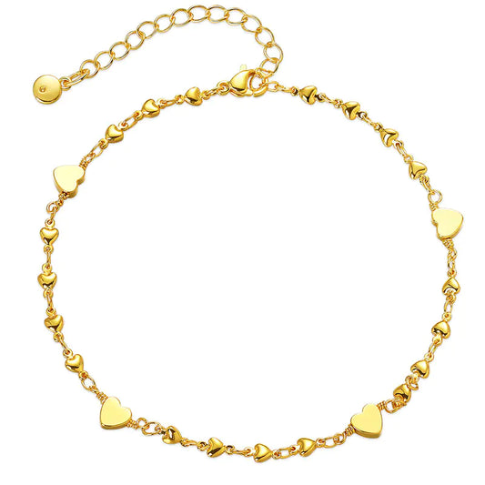Gold Heart Anklet 18K