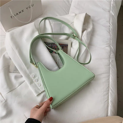 Solid Color Retro Shoulder Bag