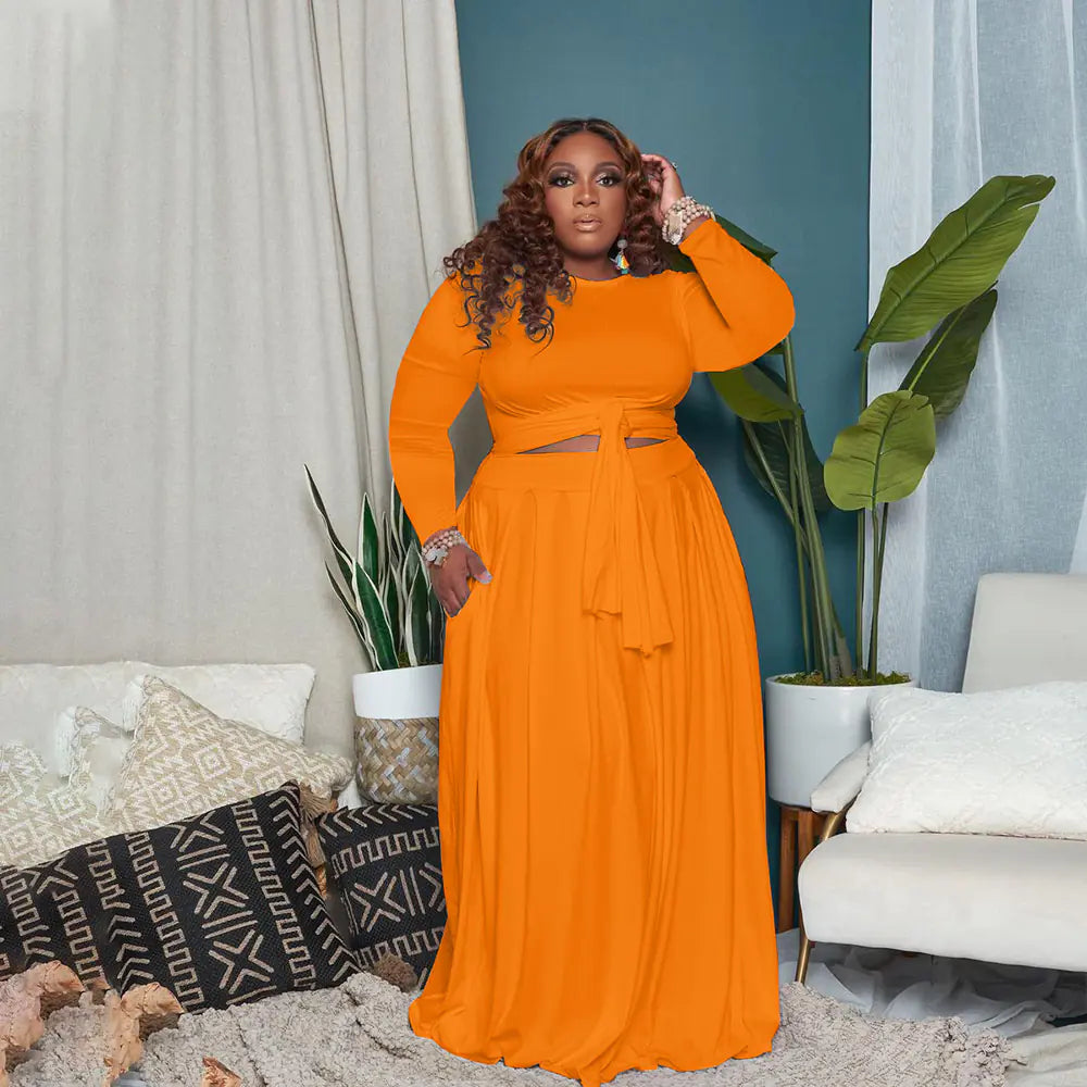 Plus Size Sexy Two-Piece Skirt Set (L-5XL)