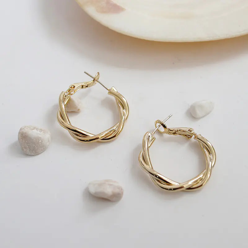 French Style Gold Hoop Earrings