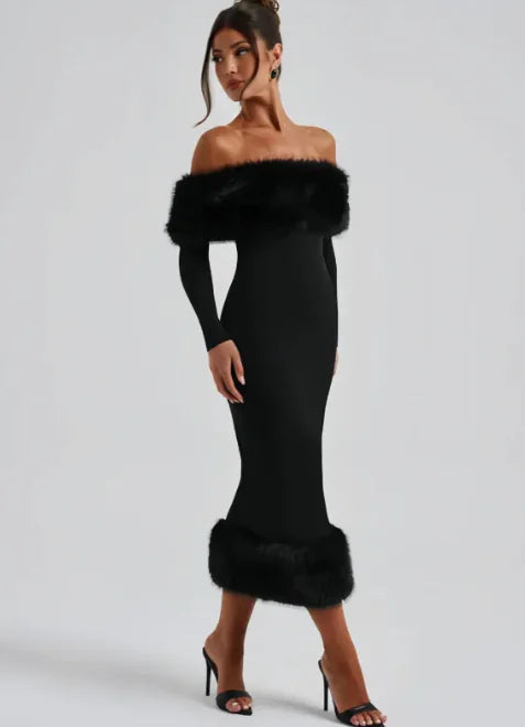 Anastasia Fur Collar Dress