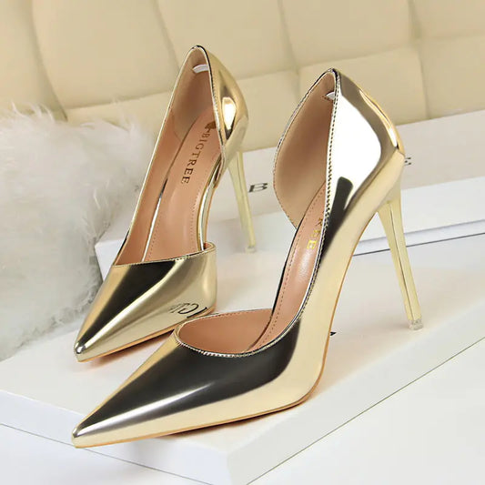Stylish Metal Heel Pointed Toe Stilettos