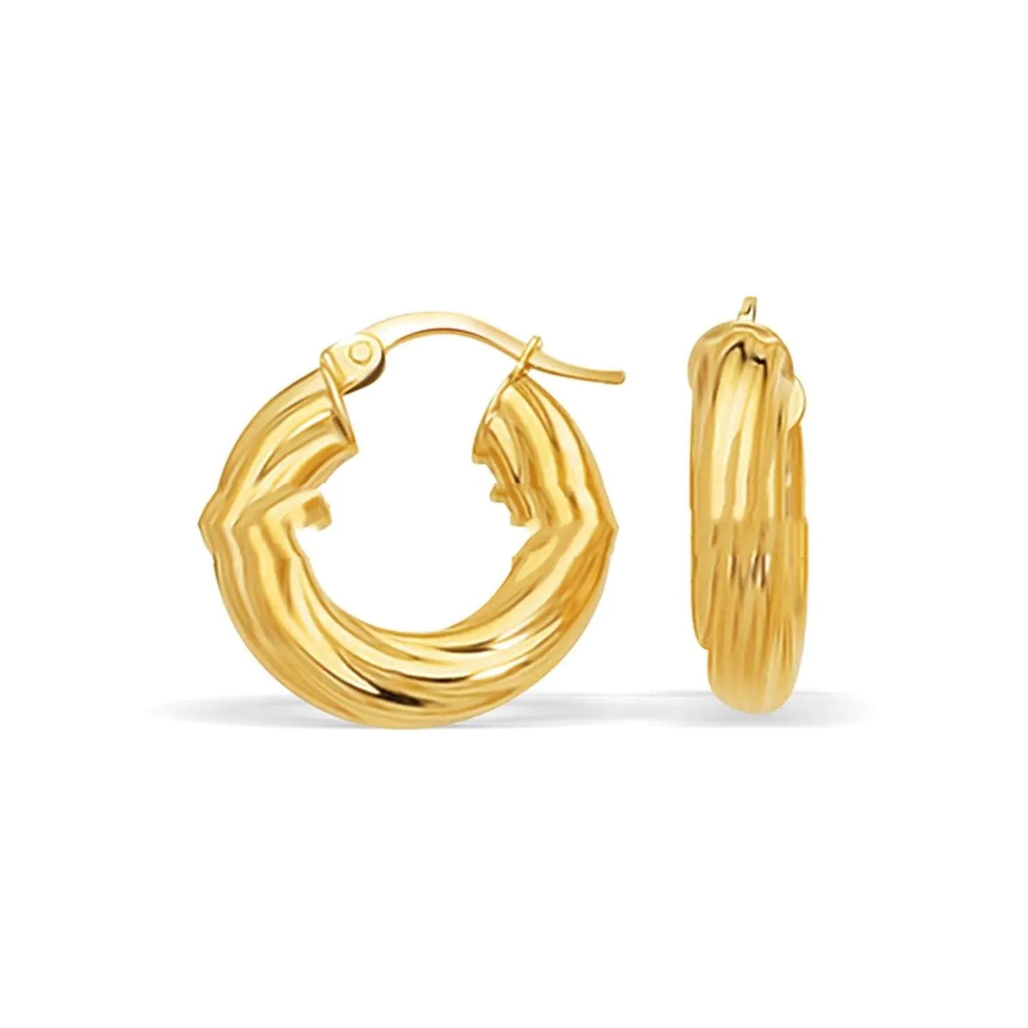 Luxury Minimalist Gold Twist Hoop Earrings