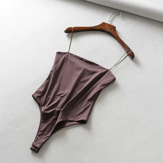 Neutral Spaghetti Strap Bodysuit