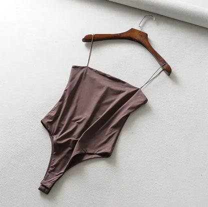 Neutral Spaghetti Strap Bodysuit
