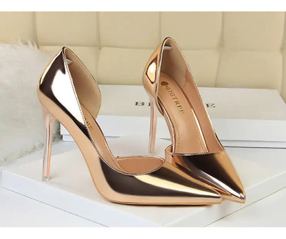 Stylish Metal Heel Pointed Toe Stilettos