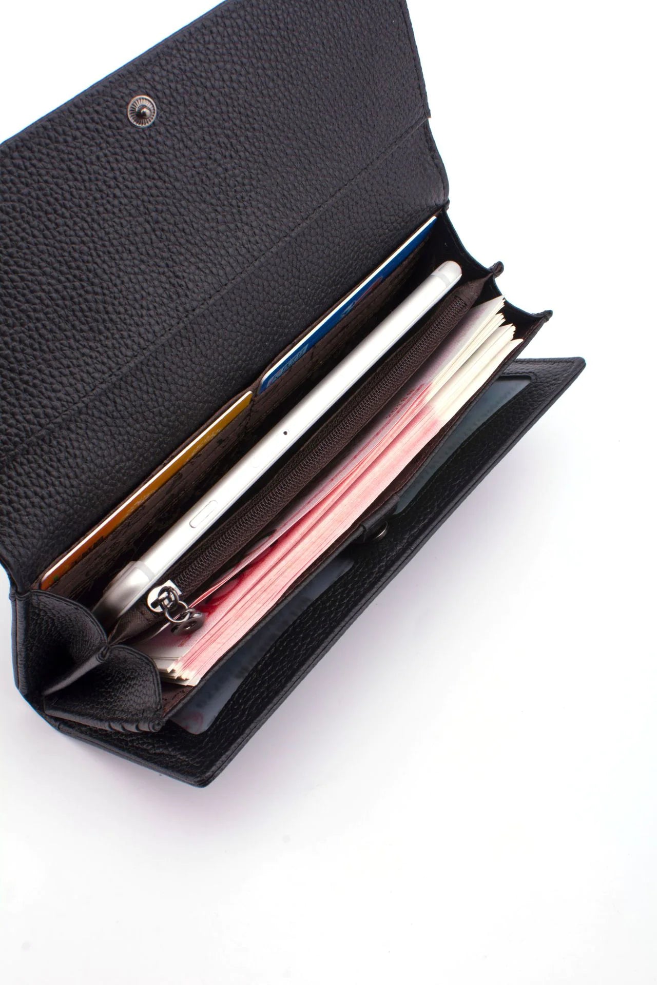 Long Cowhide Leather Wallet