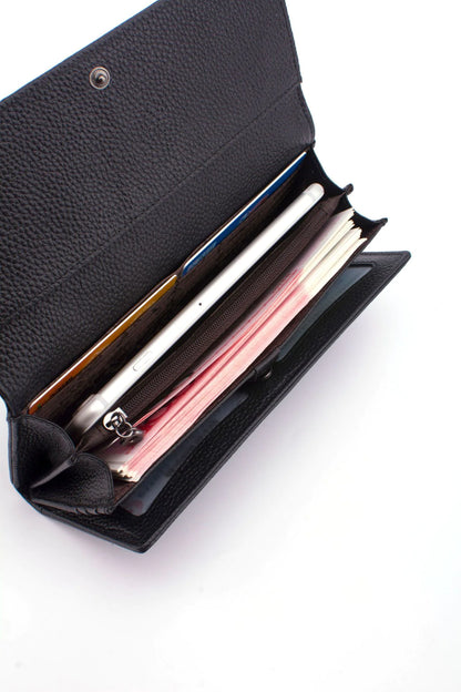 Long Cowhide Leather Wallet
