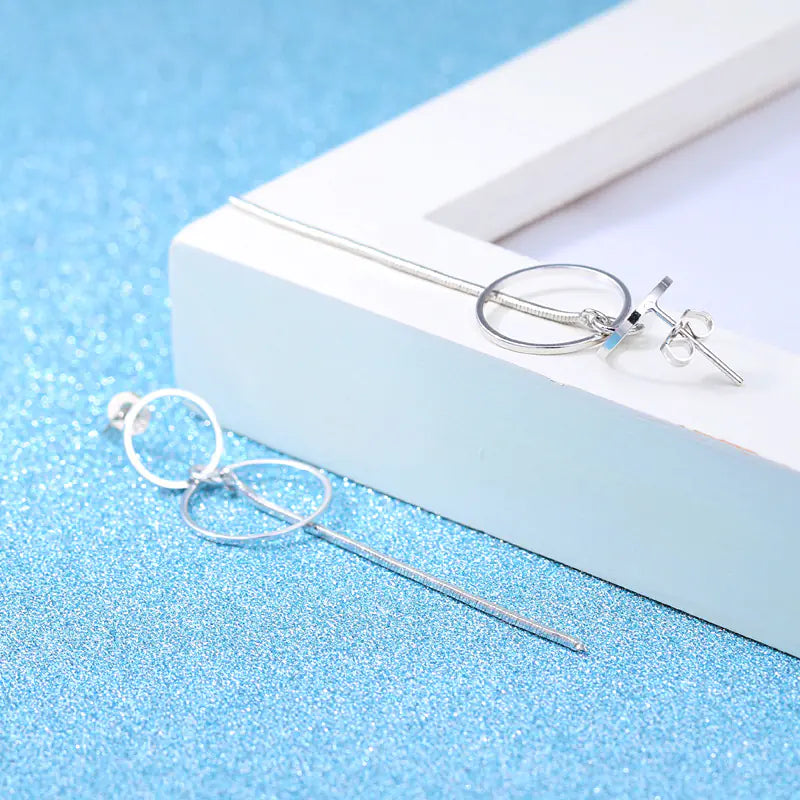 Silver Tassel Hoop Earrings