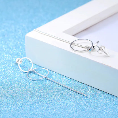 Silver Tassel Hoop Earrings