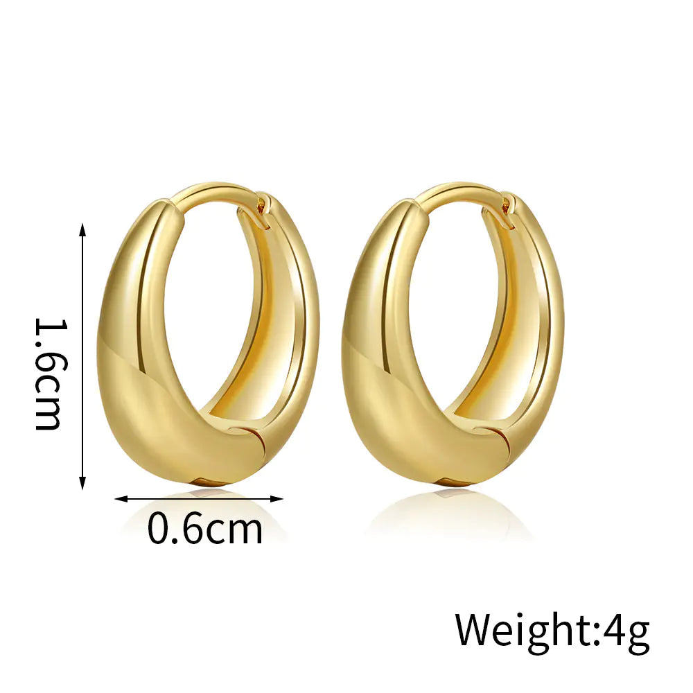 Geo Gold Hoop Earrings Set (6 Pieces)