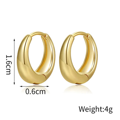 Geo Gold Hoop Earrings Set (6 Pieces)