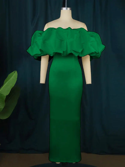 French Ruffled Evening Dress