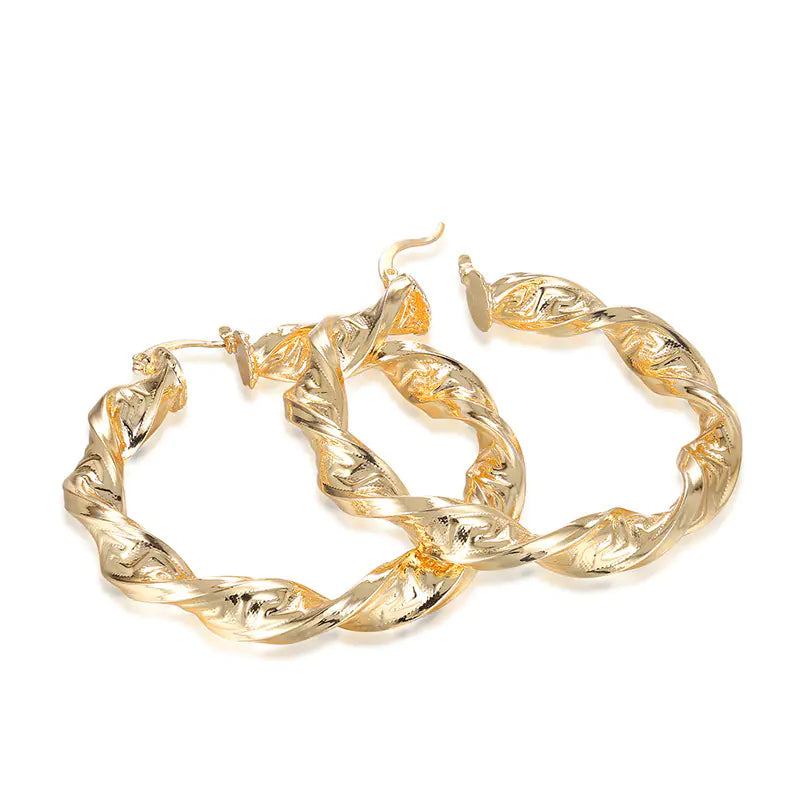 Minimalist Textured Gold Hoops