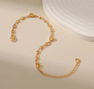 Gold Heart Anklet 18K