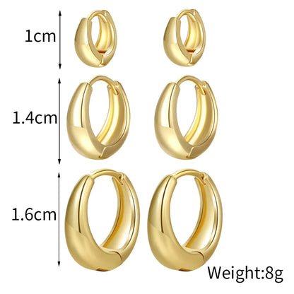 Geo Gold Hoop Earrings Set (6 Pieces)
