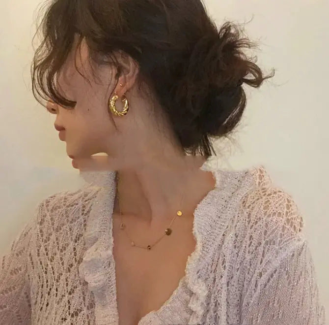 Luxury Minimalist Gold Twist Hoop Earrings