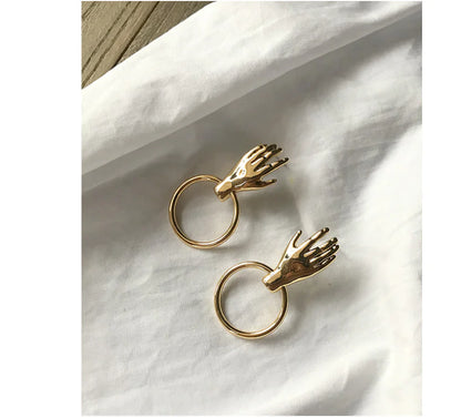 Palm and Hoop Earrings