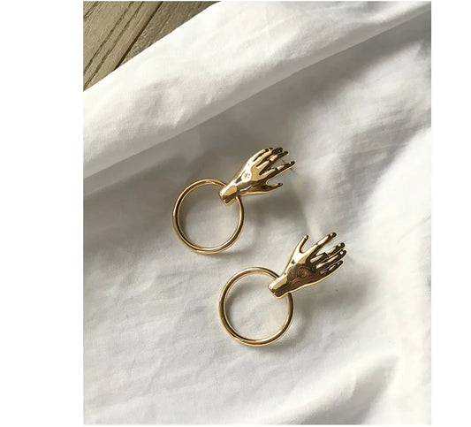 Palm and Hoop Earrings
