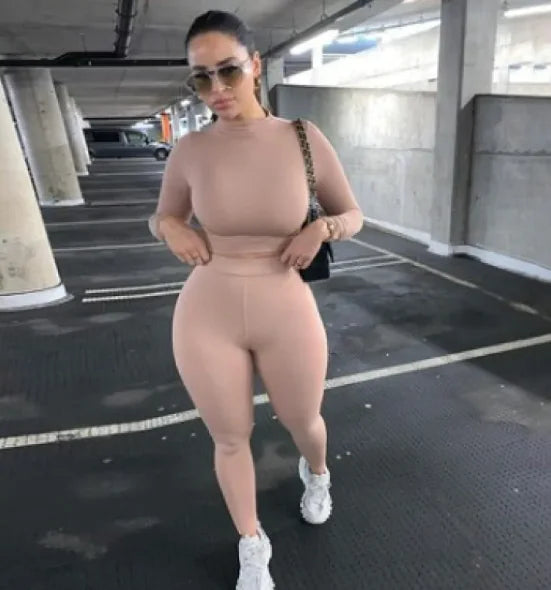 Two-Piece Solid Autumn Set