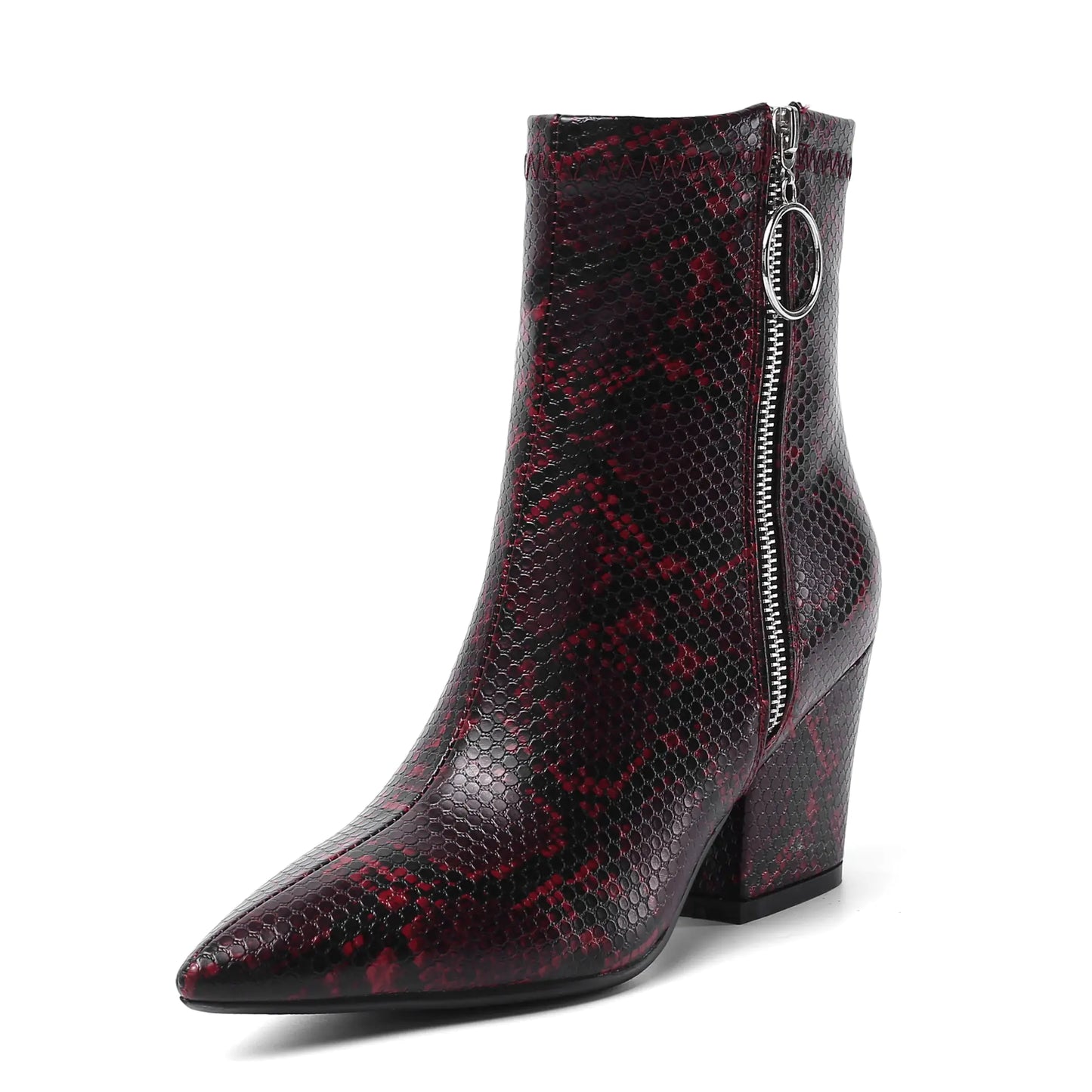 Snake Print Ankle Boots