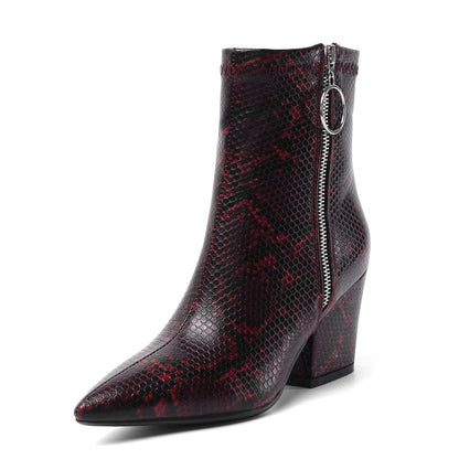 Snake Print Ankle Boots